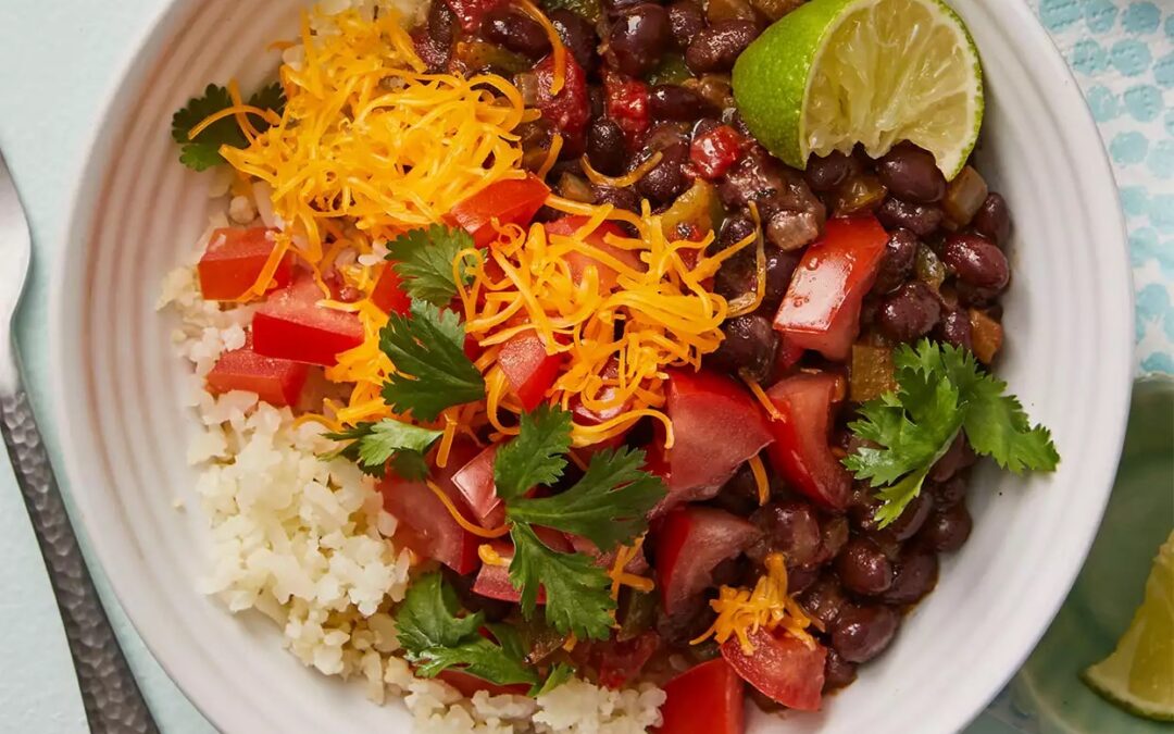 Black Bean-Cauliflower “Rice” Bowl